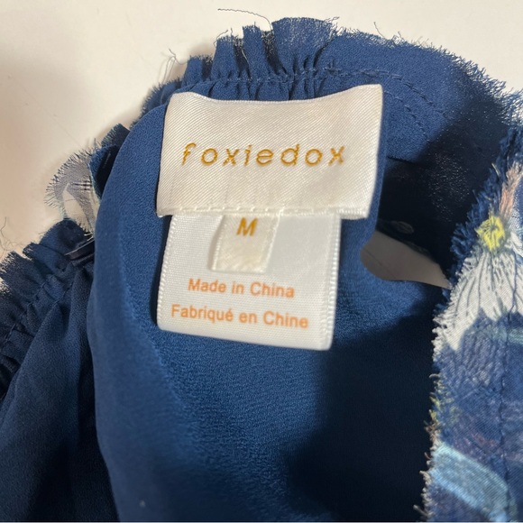 Foxiedox Blue Floral Ruffle Chelsea Sleeveless Mini Dress , size M - Picture 9 of 14